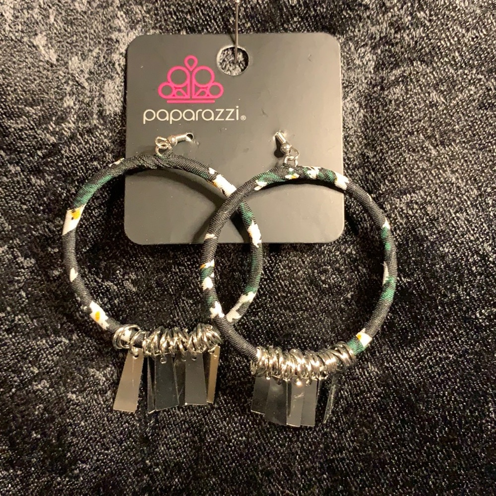 Fabric covered Circular Earrings